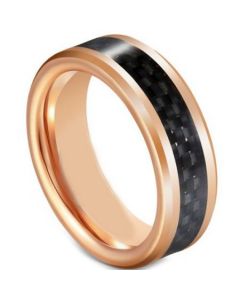 COI Rose Titanium Beveled Edges Ring With Carbon Fiber-5595