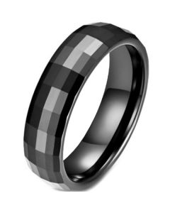 *COI Black Titanium Faceted Ring-5967