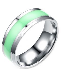 **COI Titanium Beveled Edges Ring With Blue/Green/Purple/Rose Ceramic-7071AA