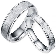 **COI Titanium Silver/Rose Sandblasted Ring-7403BB