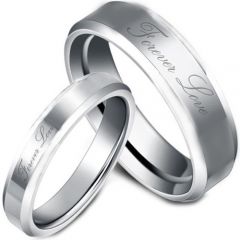 COI Titanium Forever Love Beveled Edges Ring - JT987A