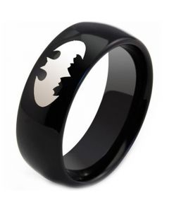 **COI Black Titanium Bat Man Dome Court Ring - JT1501A
