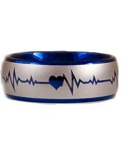 **COI Titanium Heartbeat & Heart Dome Court Ring-2887