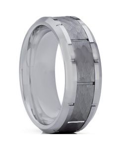 *COI Titanium Hammered Brick Pattern Ring-3361