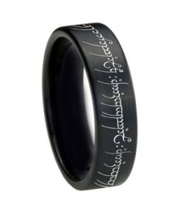 *COI Black Titanium Lord of Rings Ring Power Pipe Cut Ring-3367