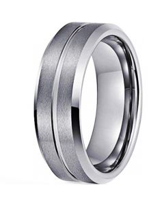COI Titanium Center Groove Beveled Edges Ring-5289