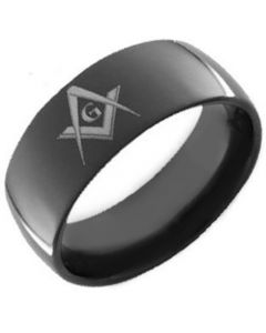 *COI Black Titanium Masonic Dome Court Ring - JT2551AA