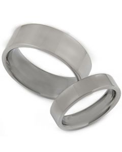 COI Titanium Polished Shiny Pipe Cut Flat Ring - JT2525BB