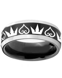 COI Titanium Kingdom & Heart Beveled Edges Ring - 3962