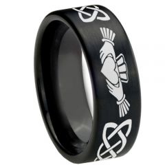 *COI Black Titanium Mo Anam Cara Celtic Pipe Cut Ring-4251