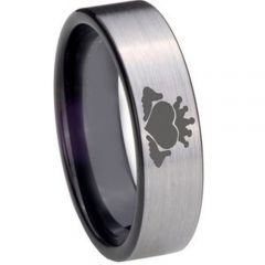 COI Titanium Black Silver Mo Anam Cara Pipe Cut Flat Ring - 850