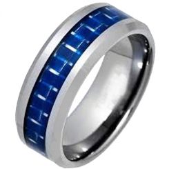 COI Titanium Beveled Edges Ring With Carbon Fiber - JT1450AA