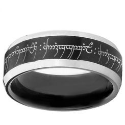 *COI Titanium Black Silver Lord of the Ring Ring-1629