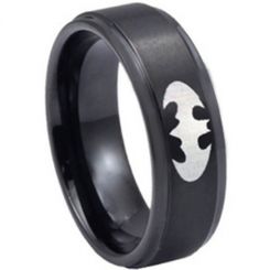 *COI Black Titanium Bat Man Step Edges Ring - 3389