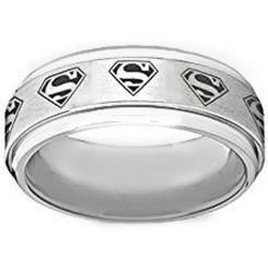 **COI Titanium Super Man Step Edges Ring - JT4032
