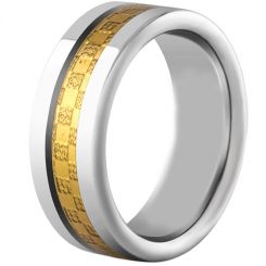 COI Titanium Beveled Edges Ring With Carbon Fiber - JT4105