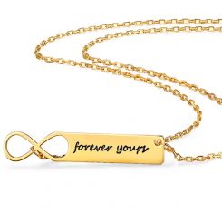 COI Gold Tone Titanium Infinity Custom Name Pendant With Stainless Steel Chain-5315