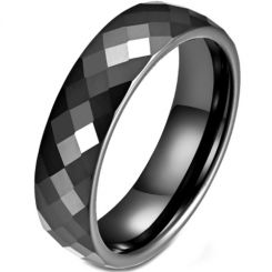 *COI Black Titanium Faceted Ring-5968