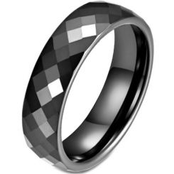 *COI Black Titanium Faceted Ring-5968
