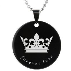 *COI Black Titanium Forever Love King Crown Pendant - 6915BB