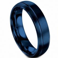 **COI Blue Titanium Offset Groove Dome Court Ring-6933AA