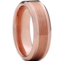 **COI Rose Titanium Polished Matt Beveled Edges Ring-6937AA