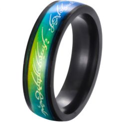 **COI Black Titanium Rainbow Pride Lord of Rings Ring Power-6986AA