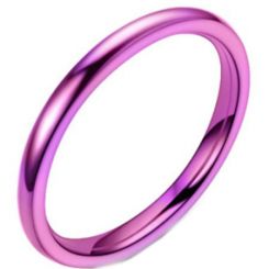 **COI Rainbow/Purple/Blue Titanium 2mm Dome Court Ring-7129