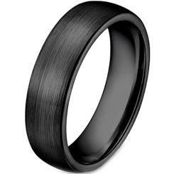 **COI Black Titanium 2mm-5mm Brushed Dome Court Ring-7463CC