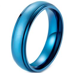 **COI Blue Titanium Step Edges Ring-7518BB