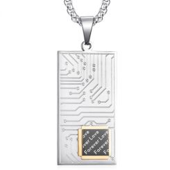 COI Titanium Black Gold Tone Silver Forever Love Pendant Necklace-7748BB