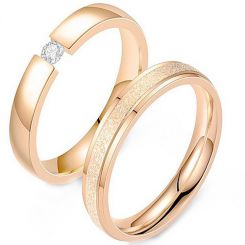**COI Rose Titanium  Couple Wedding Band Ring-7965BB