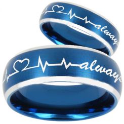 COI Titanium Heartbeat & Heart Beveled Edges Ring-810