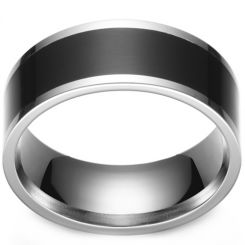 **COI Titanium Black Silver NFC Smart Ring-8171BB
