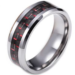 COI Titanium Beveled Edges Ring With Carbon Fiber - JT4122