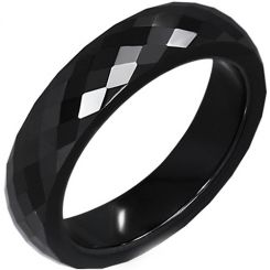 COI Black Titanium Faceted Ring-2281(US8.5)
