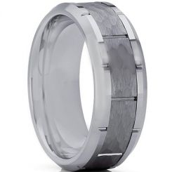 *COI Titanium Hammered Brick Pattern Ring-3361