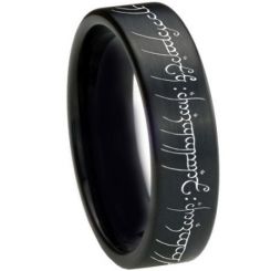 *COI Black Titanium Lord of The Ring Pipe Cut Ring-3367