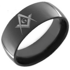 *COI Black Titanium Masonic Dome Court Ring - JT2551AA
