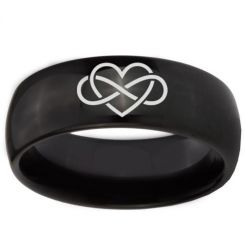 *COI Black Titanium Infinity Heart Dome Court Ring - 4336