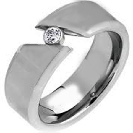 titanium solitaire ring
