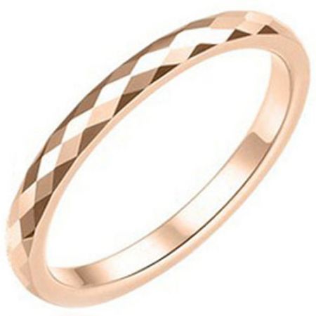 COI Rose Titanium Faceted Wedding Band Ring-JT5148