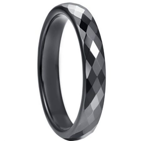 COI Black Titanium 4mm Faceted Ring-5264